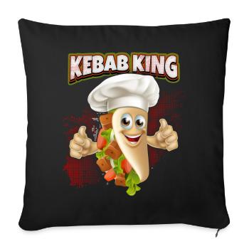 Kebab King, Funny Kebab Saying, Doner Kebap - Sofa pillowcase 17,3'' x 17,3'' (45 x 45 cm) - black - Front