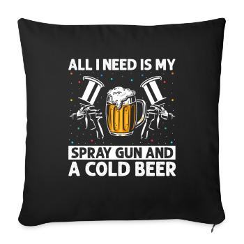Car Painter Offer for Body Technicians - Sofa pillowcase 17,3'' x 17,3'' (45 x 45 cm) - black - Front
