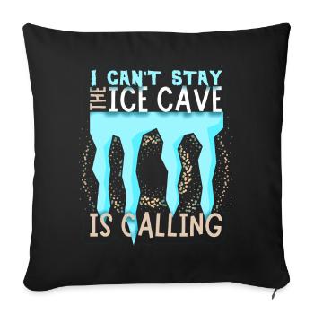 Spéléologue, Ice Cave Ice Cave Research Saying - Housse de coussin décorative 45 x 45 cm - noir - Devant