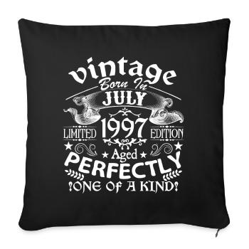 July 1997 | birthday 1997 Vintage July - Sofa pillowcase 17,3'' x 17,3'' (45 x 45 cm) - black - Front