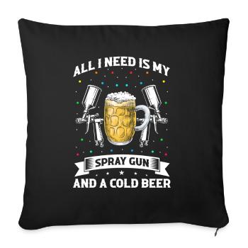 Car painter for body technicians - Sofa pillowcase 17,3'' x 17,3'' (45 x 45 cm) - black - Front