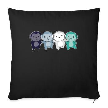 oriented aroace Flag Pride LGBTQ cute monkey - Sofa pillowcase 17,3'' x 17,3'' (45 x 45 cm) - black - Front