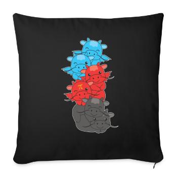 Polyamory Flag Gay Pride LGBTQ Drachen Turm - Sofakissenbezug 45 x 45 cm - Schwarz - Vorne