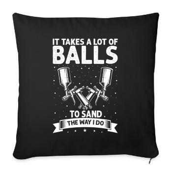 Car painter offer for coachbuilders - Sofa pillowcase 17,3'' x 17,3'' (45 x 45 cm) - black - Front