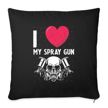 Car Painter for Car Painter for Car Detailer - Sofa pillowcase 17,3'' x 17,3'' (45 x 45 cm) - black - Front