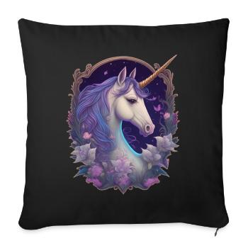 Gothic Unicorn Magic Pony Horse Enchanting - Sofa pillowcase 17,3'' x 17,3'' (45 x 45 cm) - black - Front