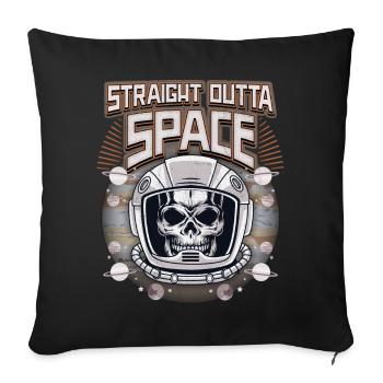 Skull, Skull, Astronaut-Cosmonaut Saying - Sofa pillowcase 17,3'' x 17,3'' (45 x 45 cm) - black - Front