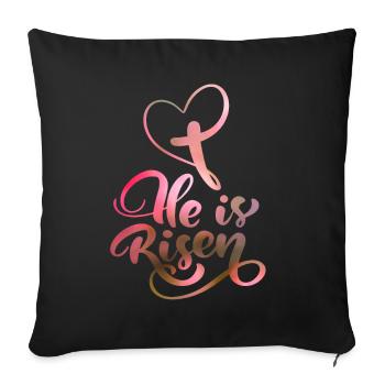 Pâques Jésus-Christ Résurrection Dire - Housse de coussin décorative 45 x 45 cm - noir - Devant