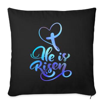 Pâques Jésus-Christ Résurrection Dire - Housse de coussin décorative 45 x 45 cm - noir - Devant