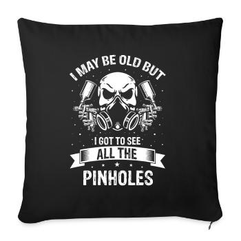 Dicton de carrossier pour les peintres automobiles - Housse de coussin décorative 45 x 45 cm - noir - Devant