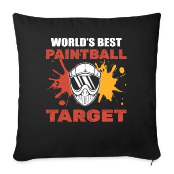 Lustiger Paintballspieler Paintball -Teilnehmer - Sofakissenbezug 45 x 45 cm - Schwarz - Vorne