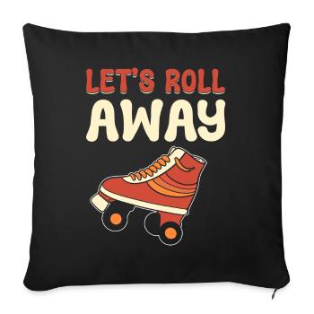 Cute roller skate skating rink companion - Sofa pillowcase 17,3'' x 17,3'' (45 x 45 cm) - black - Front