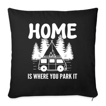 La maison est l’endroit où vous la garez Van Lifer - Housse de coussin décorative 45 x 45 cm - noir - Devant