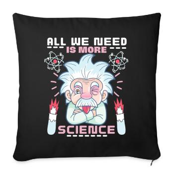 Wissenschaftler Spruch, Chemie, Physik Comic - Sofakissenbezug 45 x 45 cm - Schwarz - Vorne