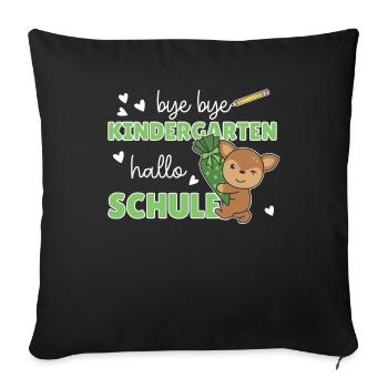 bye bye kindergarten hello school deer - Sofa pillowcase 17,3'' x 17,3'' (45 x 45 cm) - black - Front