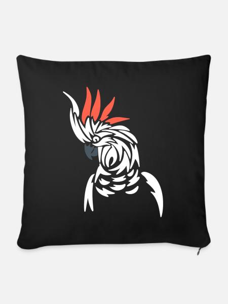Stammespapagei Vogelbeobachter - Sofakissenbezug 45 x 45 cm - Schwarz