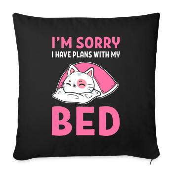 Plans with bed Introvert - Sofa pillowcase 17,3'' x 17,3'' (45 x 45 cm) - black - Front