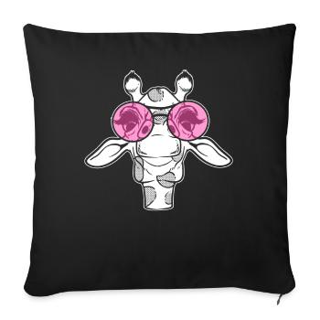 Giraffe lover, conservationist - Sofa pillowcase 17,3'' x 17,3'' (45 x 45 cm) - black - Front