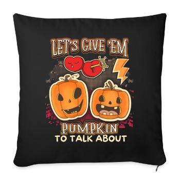 Drôles de citrouilles, citrouille disant la Saint-Valentin - Housse de coussin décorative 45 x 45 cm - noir - Devant