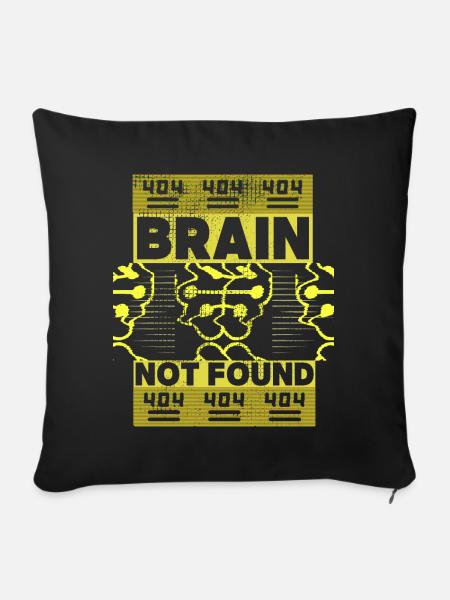 404-html error, Computer-Nerd, lustiger Spruch - Sofakissenbezug 45 x 45 cm - Schwarz