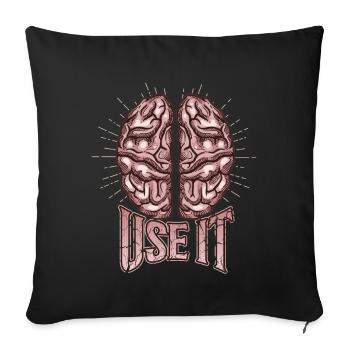 Cerveau, drôle de dicton, utilisez-le - Housse de coussin décorative 45 x 45 cm - noir - Devant