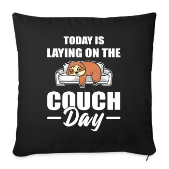 Sleepy sloth sleepyhead - Sofa pillowcase 17,3'' x 17,3'' (45 x 45 cm) - black - Front
