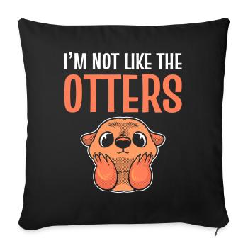 Funny Otter Comedian - Sofa pillowcase 17,3'' x 17,3'' (45 x 45 cm) - black - Front