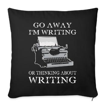 Écrivain Auteur d’humour - Housse de coussin décorative 45 x 45 cm - noir - Devant