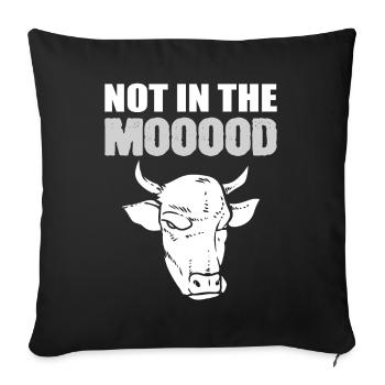 Not In The Mooooood Bauer - Sofakissenbezug 45 x 45 cm - Schwarz - Vorne