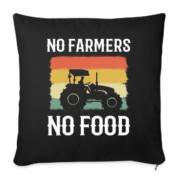 No Farmers No Food Landwirte - Sofa pillowcase 17,3'' x 17,3'' (45 x 45 cm) - black - Front
