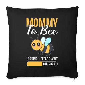 Maman au chargement des abeilles Veuillez attendre Apiculteur - Housse de coussin décorative 45 x 45 cm - noir - Devant