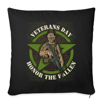 Journée des anciens combattants, Journée des anciens combattants, Dicton du Memorial Day - Housse de coussin décorative 45 x 45 cm - noir - Devant