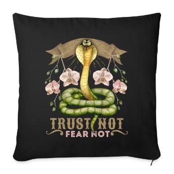 Cobra Snake Vintage Style Dark Academia Aesthetic - Sofa pillowcase 17,3'' x 17,3'' (45 x 45 cm) - black - Front