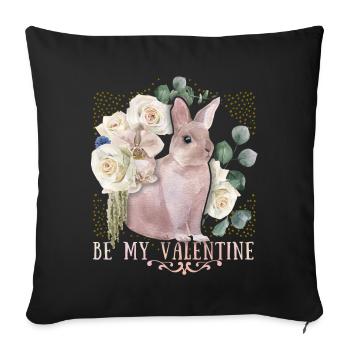 Bunny Rabbit, Bunny Valentine's Day, Love Saying - Sofa pillowcase 17,3'' x 17,3'' (45 x 45 cm) - black - Front