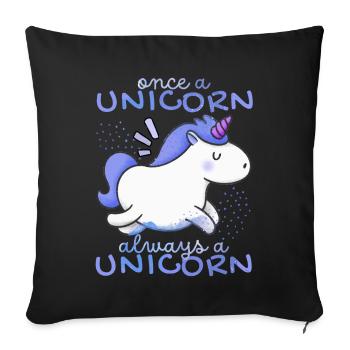 Kawaii Unicorn, Unicorns, Funny Saying - Sofa pillowcase 17,3'' x 17,3'' (45 x 45 cm) - black - Front