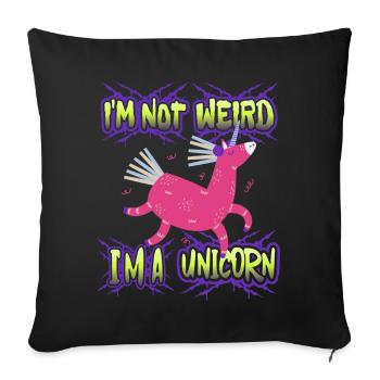 Kawaii unicorn, unicorns, funny saying - Sofa pillowcase 17,3'' x 17,3'' (45 x 45 cm) - black - Front