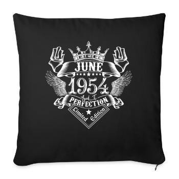 June 1954 | June 1954 anniversary 1954 - Sofa pillowcase 17,3'' x 17,3'' (45 x 45 cm) - black - Front