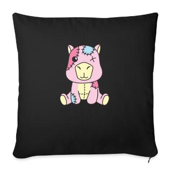 Kawaii Gothic Capybara Pastel Gothic Goth - Sofa pillowcase 17,3'' x 17,3'' (45 x 45 cm) - black - Front