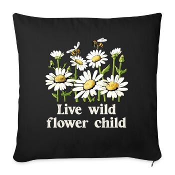 Marguerites Daisy Summer Daisies Flower Garden - Sofa pillowcase 17,3'' x 17,3'' (45 x 45 cm) - black - Front