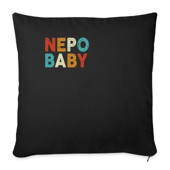 Népotisme Nepo Bébé - Housse de coussin décorative 45 x 45 cm - noir - Devant