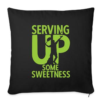 Tennisplatz Spruch Für Tennis - Sofakissenbezug 45 x 45 cm - Schwarz - Vorne