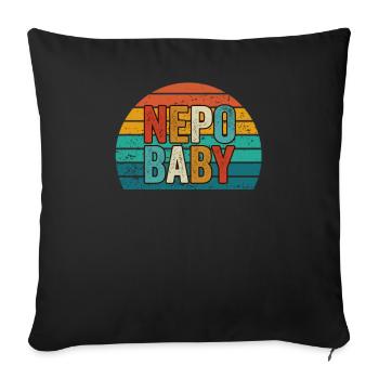 Népotisme Nepo Bébé - Housse de coussin décorative 45 x 45 cm - noir - Devant