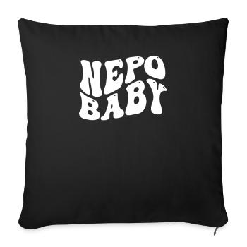 Népotisme Nepo Bébé - Housse de coussin décorative 45 x 45 cm - noir - Devant