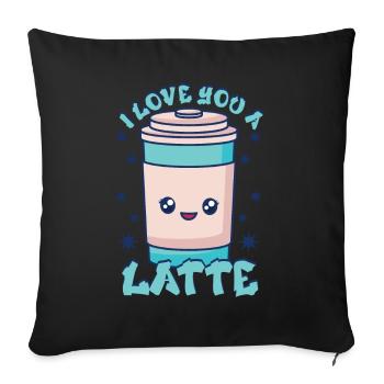 I Love You A Latte Couples Romance - Housse de coussin décorative 45 x 45 cm - noir - Devant