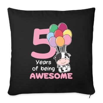 Vache pour les enfants de 5 ans - Housse de coussin décorative 45 x 45 cm - noir - Devant