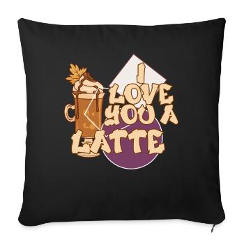 I Love You A Latte Couples Romance - Housse de coussin décorative 45 x 45 cm - noir - Devant