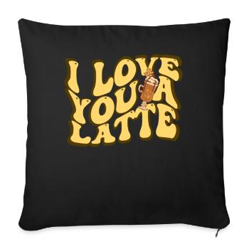 I Love You A Latte Couples Romance - Housse de coussin décorative 45 x 45 cm - noir - Devant