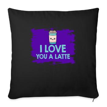 I Love You A Latte Couples Romance - Housse de coussin décorative 45 x 45 cm - noir - Devant