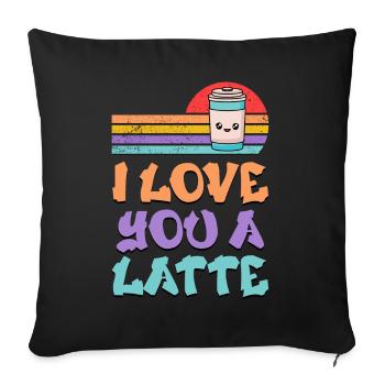 I Love You A Latte Couples Romance - Housse de coussin décorative 45 x 45 cm - noir - Devant