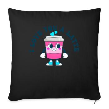 I Love You A Latte Couples Romance - Housse de coussin décorative 45 x 45 cm - noir - Devant